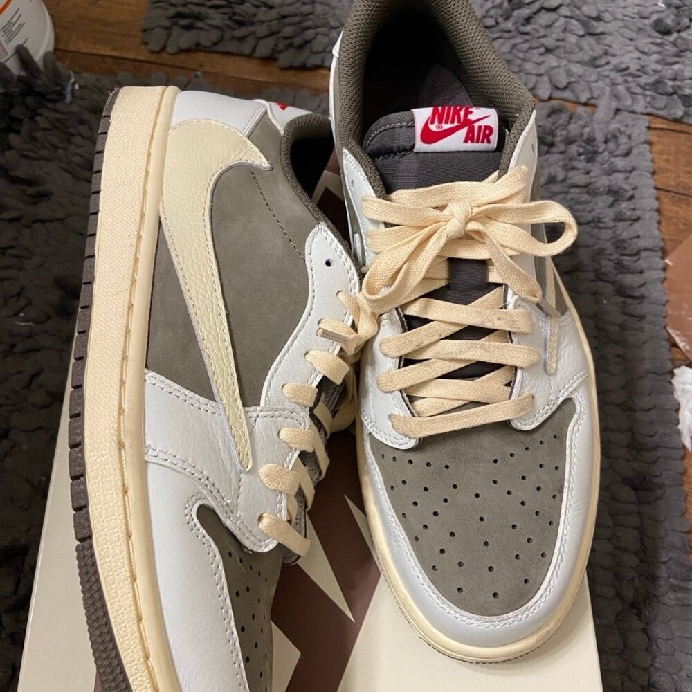 Jordan Sneakers in Cream, Gray, and Brown